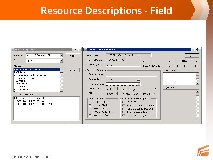 Resource Descriptions - Field reportsyouneed. com 