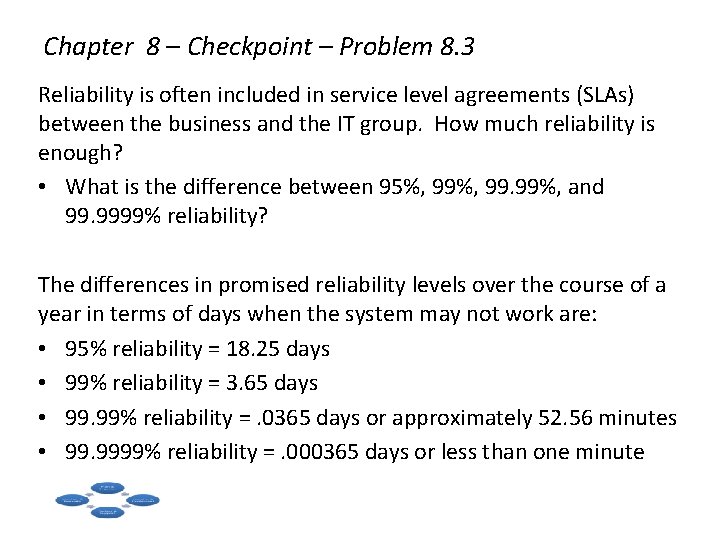Chapter 8 – Checkpoint – Problem 8. 3 Reliability is often included in service