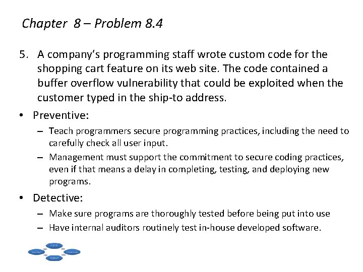 Chapter 8 – Problem 8. 4 5. A company’s programming staff wrote custom code