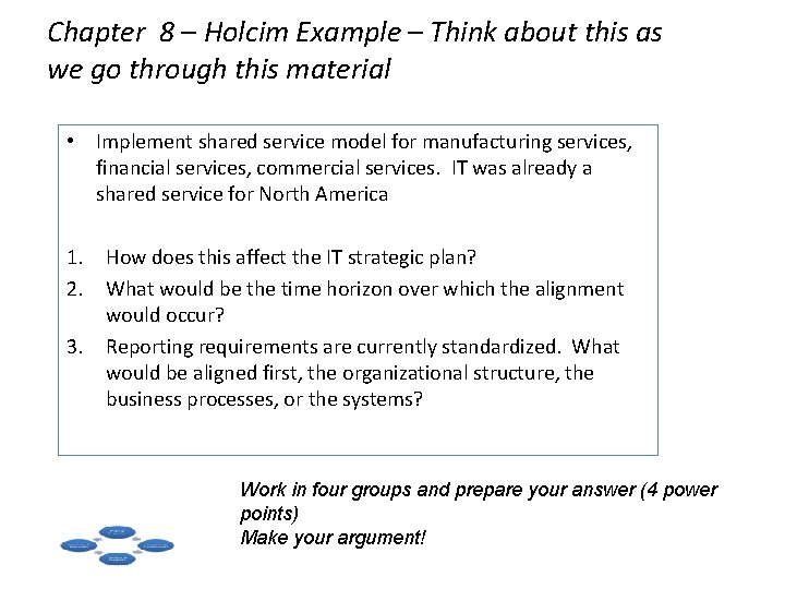 Chapter 8 – Holcim Example – Think about this as we go through this