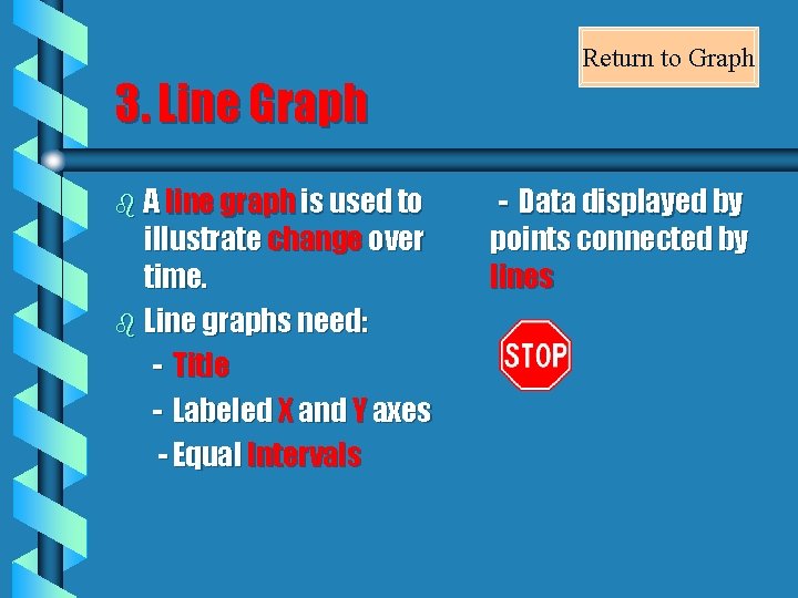 Return to Graph 3. Line Graph b A line graph is used to illustrate