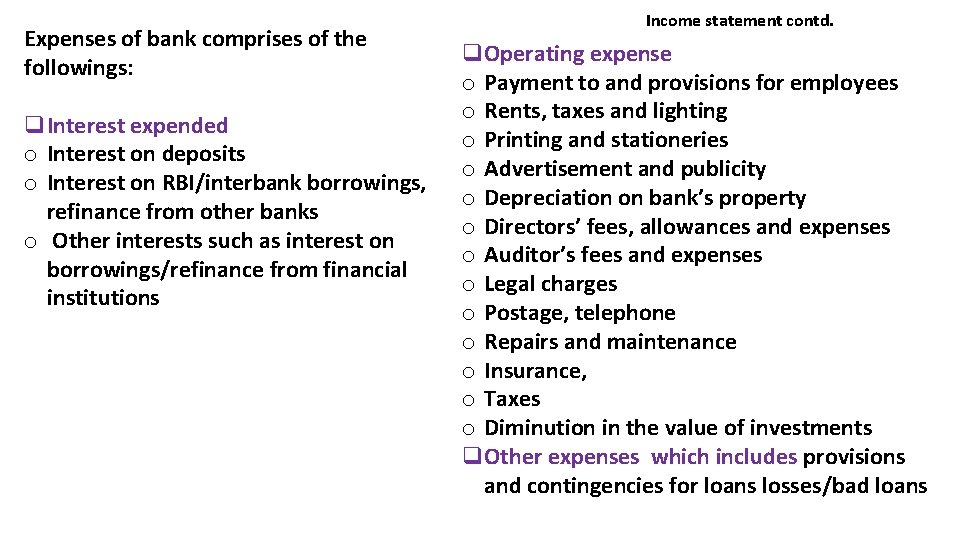 Expenses of bank comprises of the followings: q. Interest expended o Interest on deposits