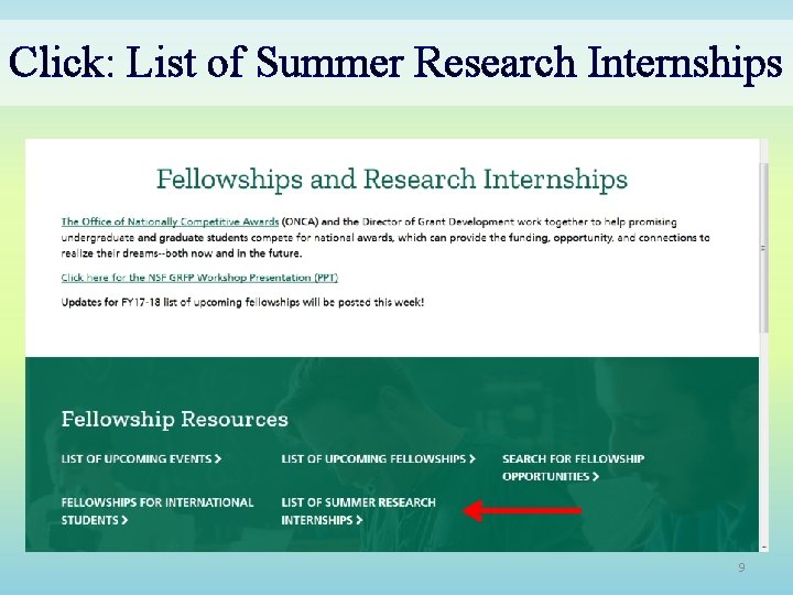 Click: List of Summer Research Internships 9 