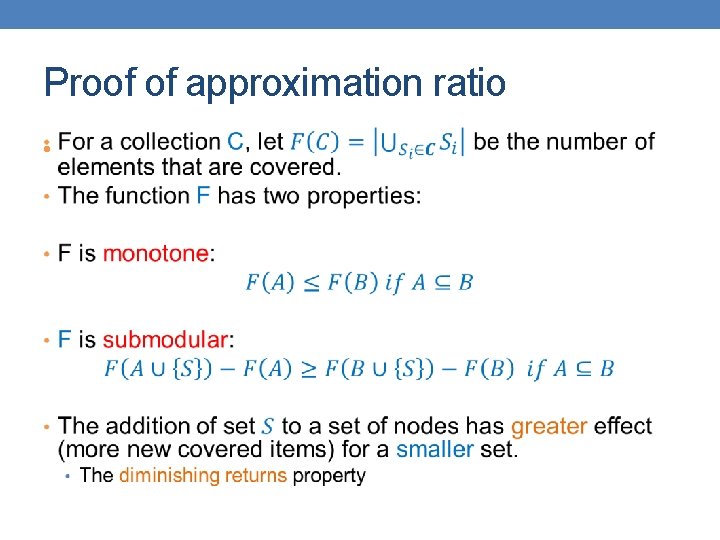 Proof of approximation ratio • 
