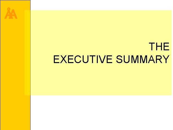 ÅA THE EXECUTIVE SUMMARY 