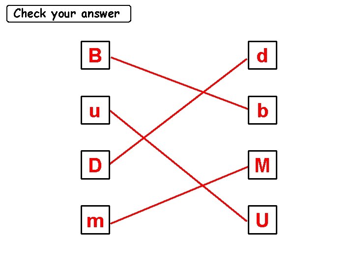 Check your answer B d u b D M m U 