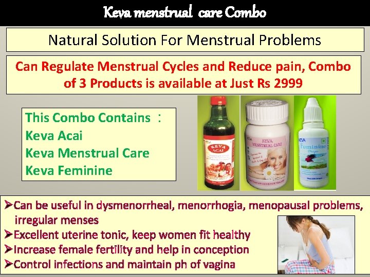 Keva menstrual care Combo Natural Solution For Menstrual Problems Can Regulate Menstrual Cycles and
