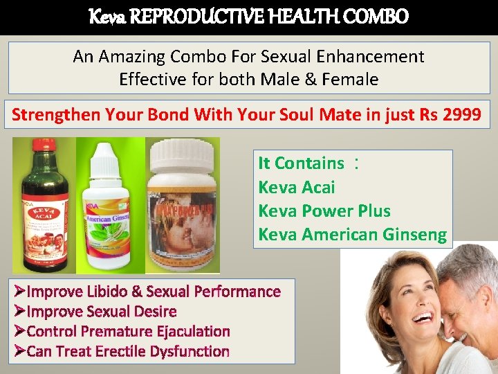 Keva REPRODUCTIVE HEALTH COMBO An Amazing Combo For Sexual Enhancement Effective for both Male