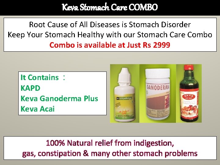 Keva Stomach Care COMBO Root Cause of All Diseases is Stomach Disorder Keep Your