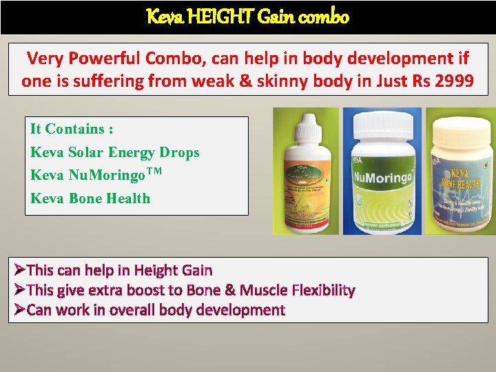 Keva HEIGHT Gain combo Very Powerful Combo, can help in body development if one