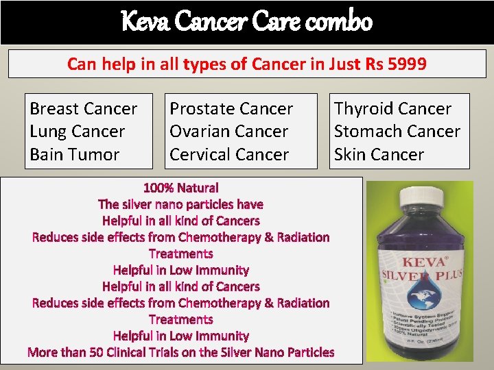 Keva Cancer Care combo Can help in all types of Cancer in Just Rs
