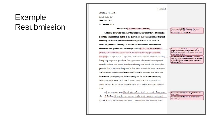 Example Resubmission 