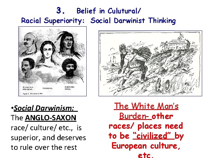 3. Belief in Culutural/ Racial Superiority: Social Darwinist Thinking • Social Darwinism: The ANGLO-SAXON
