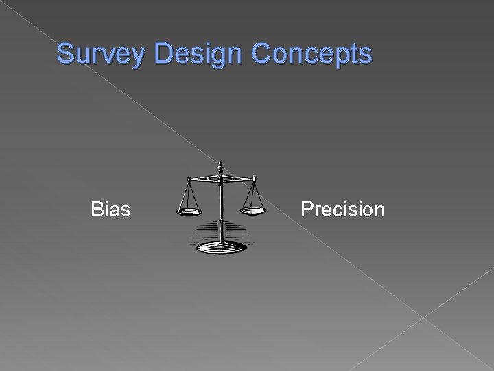 Survey Design Concepts Bias Precision 