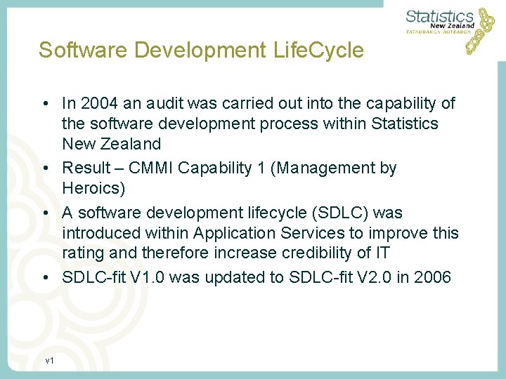 Software Development Life. Cycle • In 2004 an audit was carried out into the