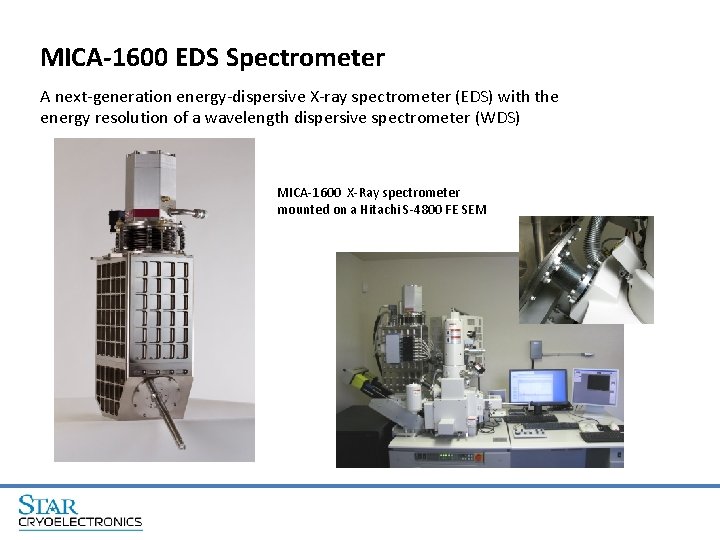 MICA-1600 EDS Spectrometer A next-generation energy-dispersive X-ray spectrometer (EDS) with the energy resolution of