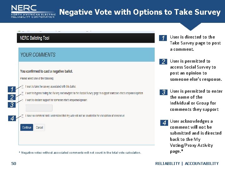 Negative Vote with Options to Take Survey 1 2 3 4 * Negative votes