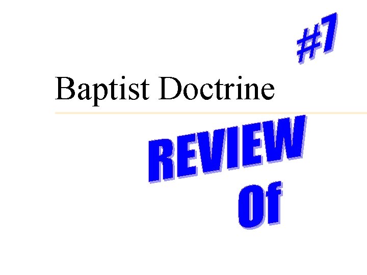 Baptist Doctrine 