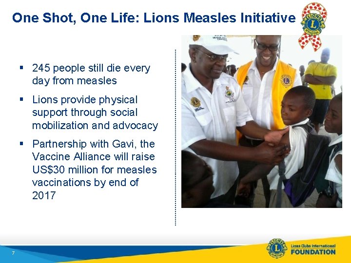 One Shot, One Life: Lions Measles Initiative § 245 people still die every day