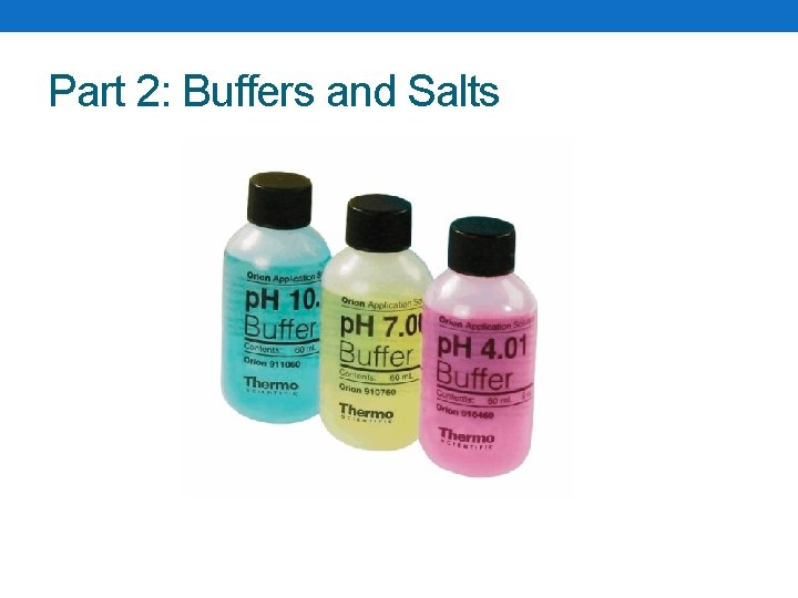 Part 2: Buffers and Salts 