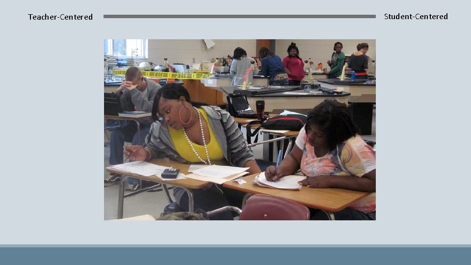 Teacher-Centered Student-Centered 
