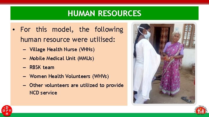 HUMAN RESOURCES • For this model, the following human resource were utilised: – Village