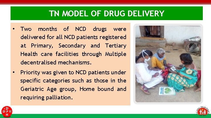 TN MODEL OF DRUG DELIVERY • Two months of NCD drugs were delivered for