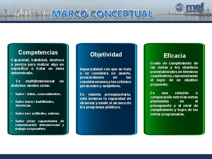Competencias Capacidad, habilidad, destreza o pericia para realizar algo en específico o tratar un
