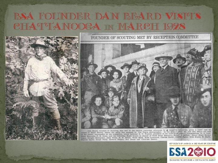 BSA Founder Dan Beard visits Chattanooga in March 1928 