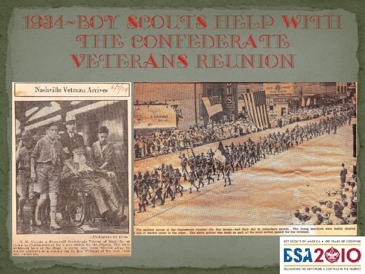 1934 -Boy scouts help with the Confederate Veterans Reunion 