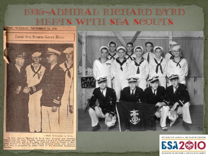 1935 -Admiral Richard Byrd meets with Sea Scouts 