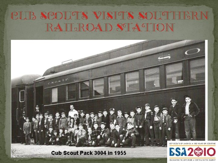 Cub Scouts visits Southern Railroad Station Cub Scout Pack 3004 in 1955 