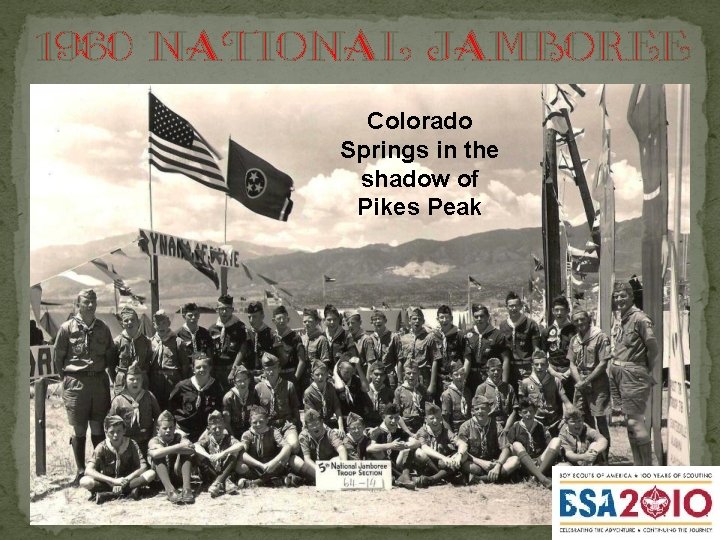 1960 National Jamboree Colorado Springs in the shadow of Pikes Peak 