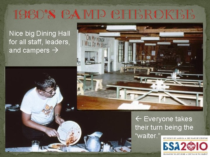 1960's Camp Cherokee Nice big Dining Hall for all staff, leaders, and campers Everyone