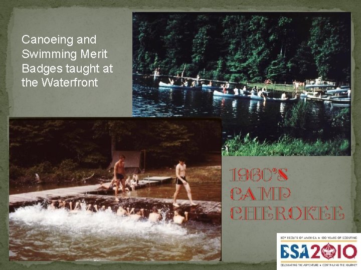 Canoeing and Swimming Merit Badges taught at the Waterfront 1960's Camp Cherokee 