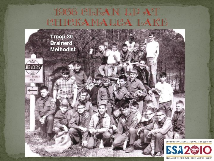 1966 clean up at Chickamauga Lake Troop 30 Brainerd Methodist 