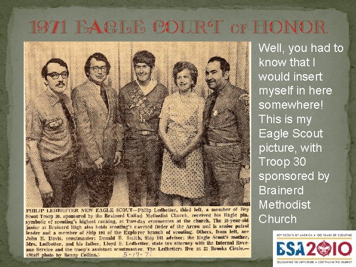 1971 Eagle Court of honor Well, you had to know that I would insert