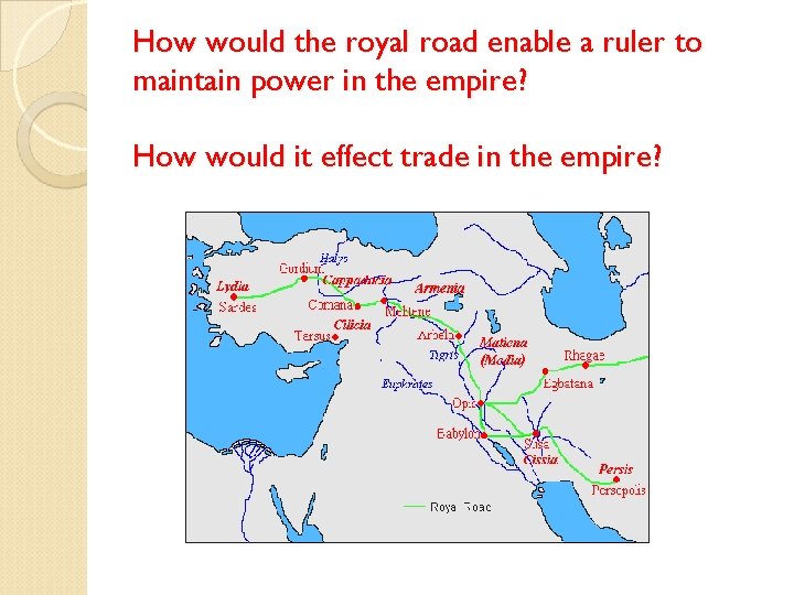 How would the royal road enable a ruler to maintain power in the empire?