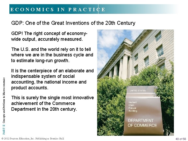 ECONOMICS IN PRACTICE GDP: One of the Great Inventions of the 20 th Century