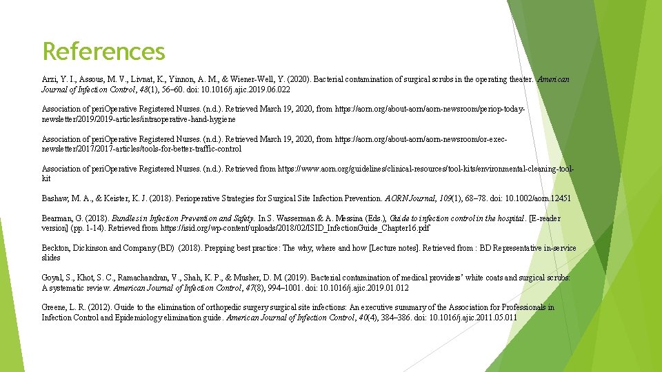 References Arzi, Y. I. , Assous, M. V. , Livnat, K. , Yinnon, A.