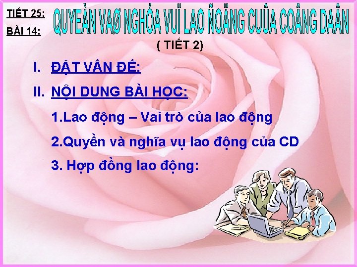 TIẾT 25: BÀI 14: ( TIẾT 2) I. ĐẶT VẤN ĐỀ: II. NỘI DUNG