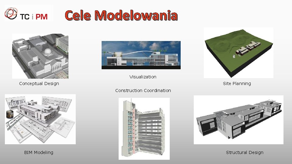 Cele Modelowania Visualization Conceptual Design Site Planning Construction Coordination BIM Modeling Structural Design 