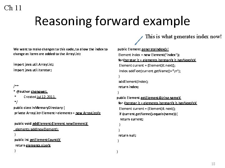 Ch 11 Reasoning forward example This is what generates index now! We want to