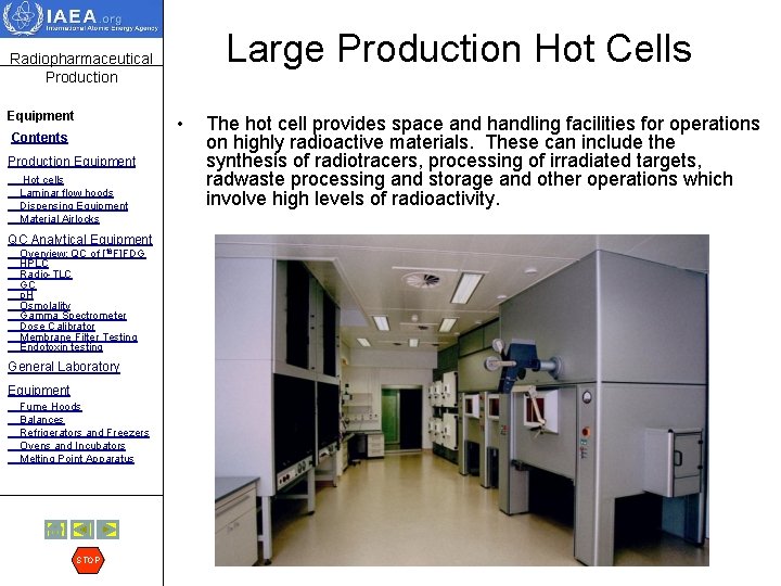 Large Production Hot Cells Radiopharmaceutical Production Equipment • Contents Production Equipment Hot cells Laminar