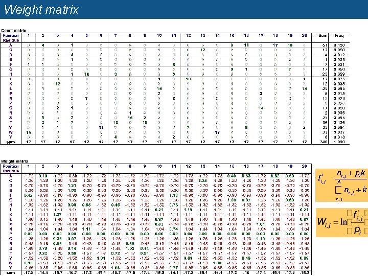 Weight matrix 