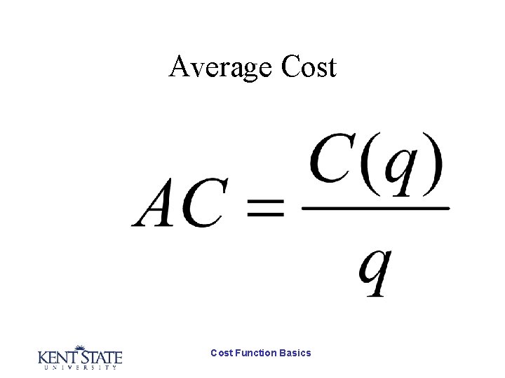 Average Cost Function Basics 