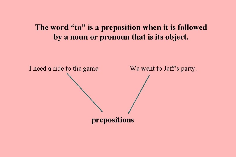 The word “to” is a preposition when it is followed by a noun or