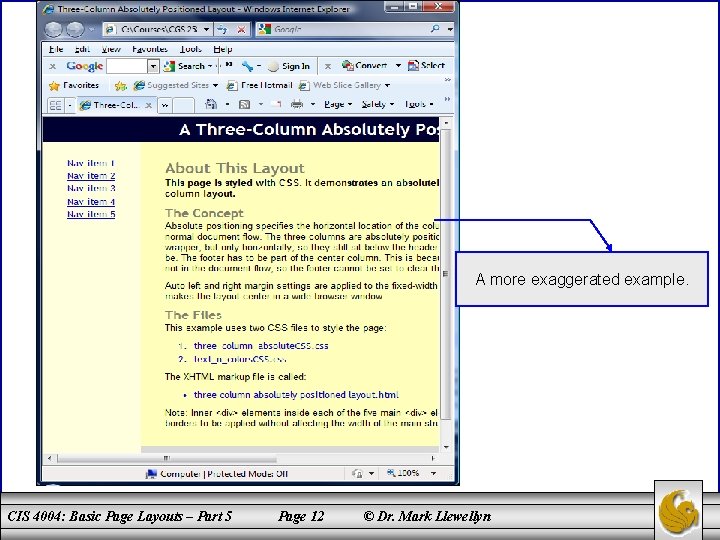 A more exaggerated example. CIS 4004: Basic Page Layouts – Part 5 Page 12