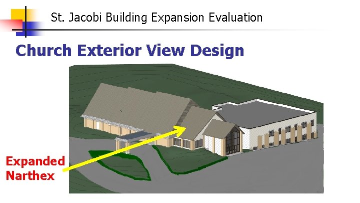 St. Jacobi Building Expansion Evaluation Church Exterior View Design Expanded Narthex 