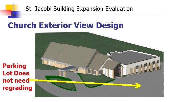 St. Jacobi Building Expansion Evaluation Church Exterior View Design Parking Lot Does not need